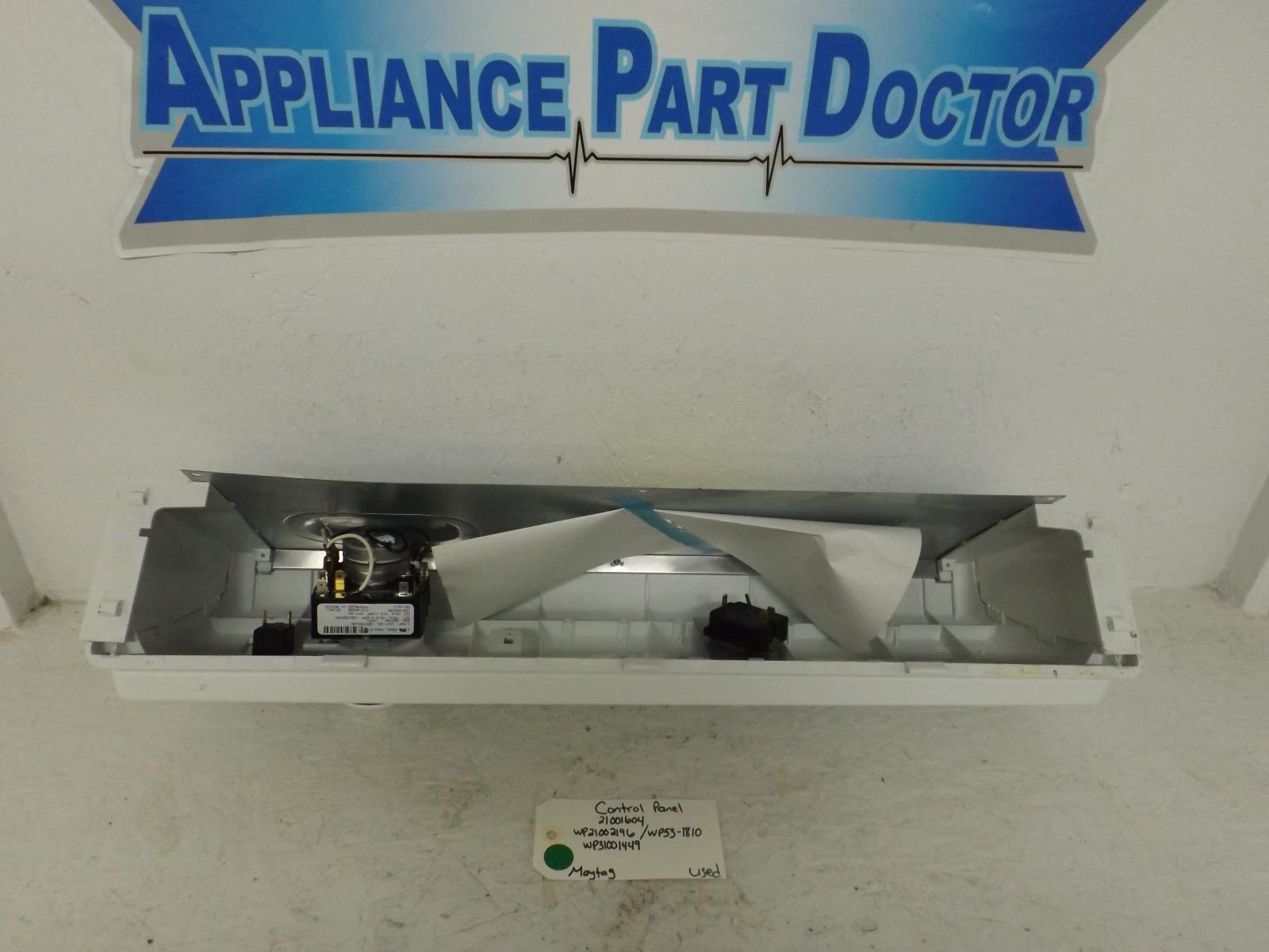 Maytag Dryer 21001604 WP21002196 WP53-1810 WP31001449 Control Panel Used Maytag Dryer 21001604 WP21002196 WP53-1810 WP31001449 Control Panel Used